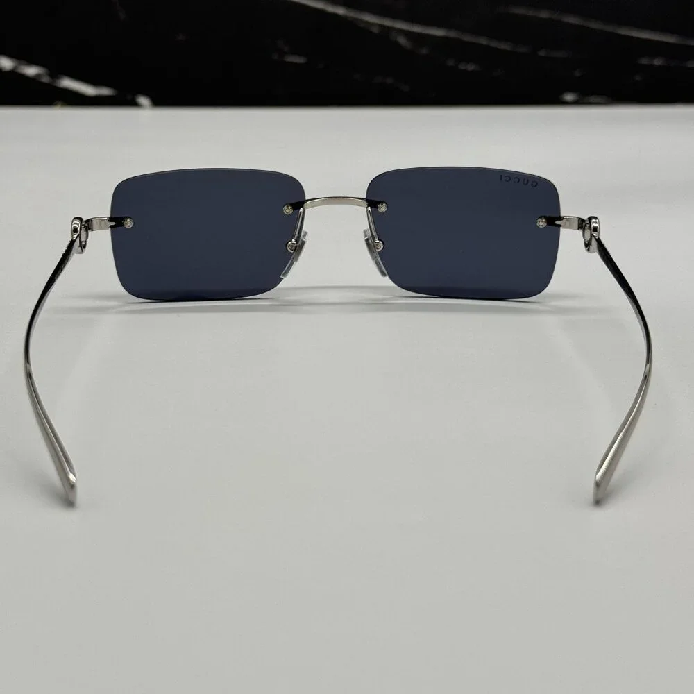 NEW GUCCI SILVER BLUE UNISEX SUNGLASSES GUCCI GG1703S 003 - Picture 9 of 13